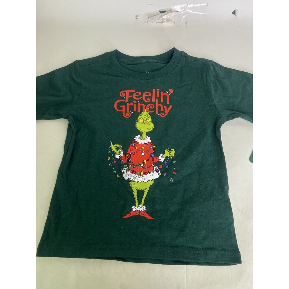 Dr. Seuss The Grinch Feeling Grinchy Christmas Tee T-Shirt Boys Girls Size 4T